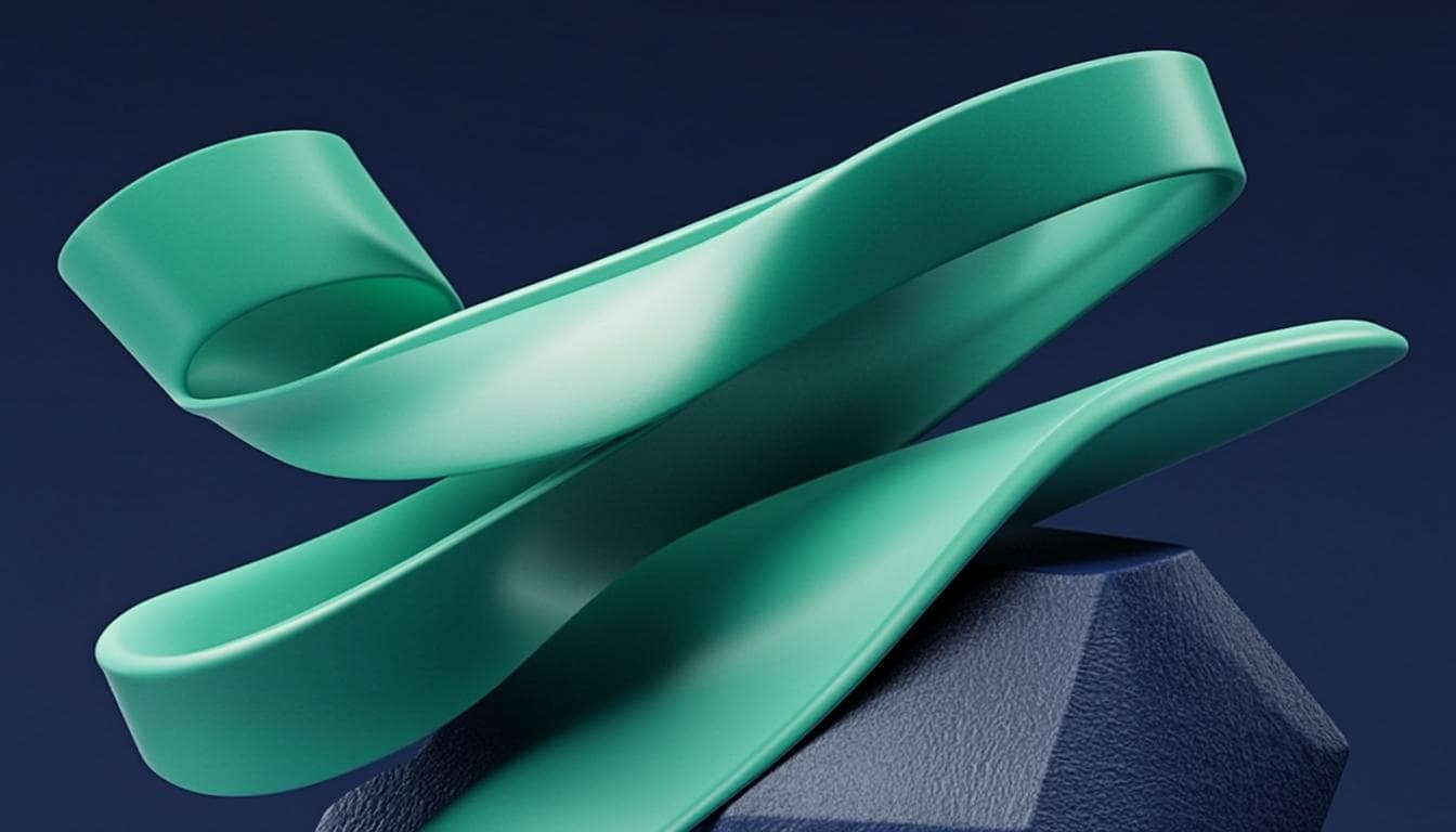 Composição abstrata com fitas geométricas verdes neon sobre fundo verde-escuro, ao estilo da identidade SIK-LAB